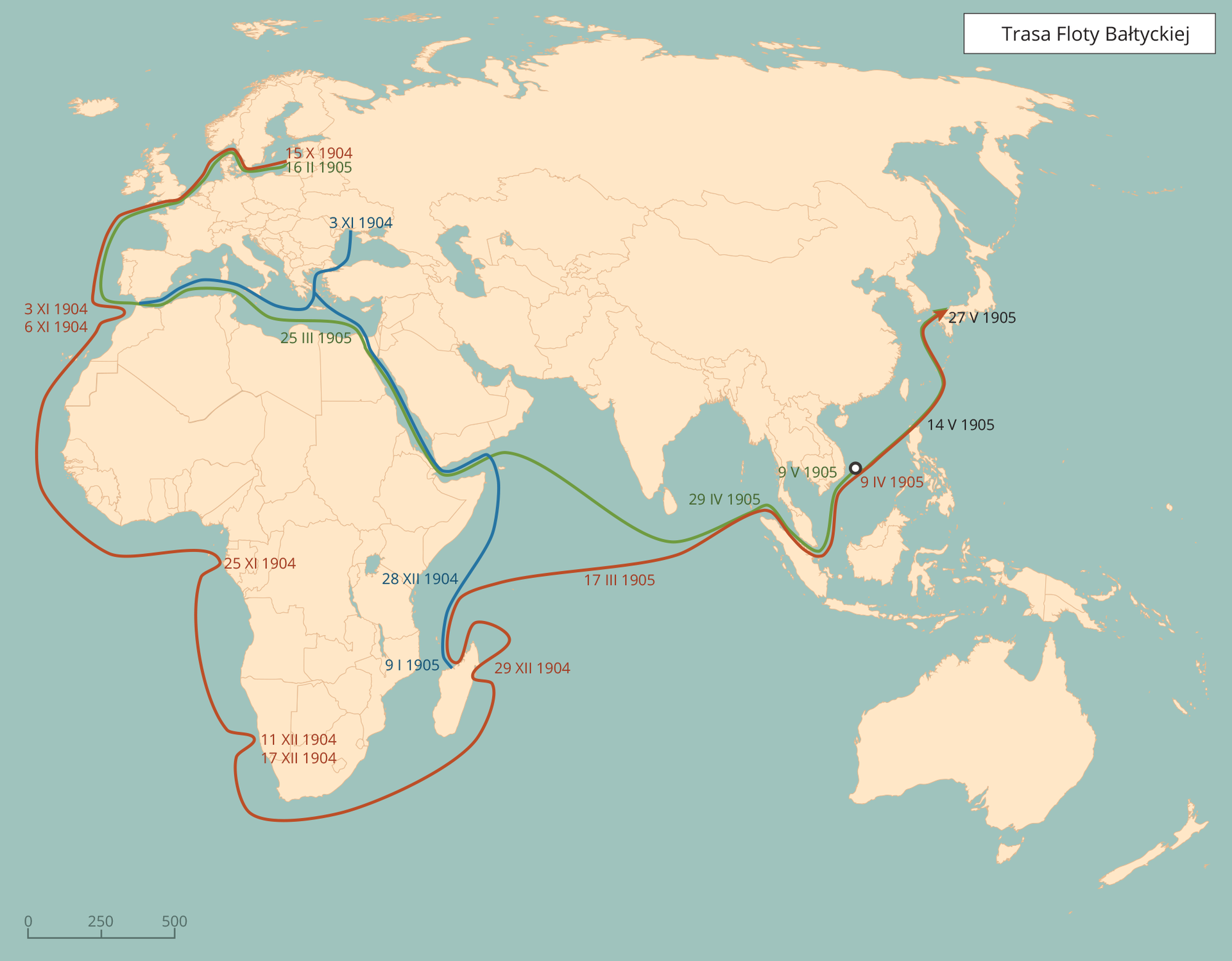 Podróż eskadr Floty Bałtyckiej.