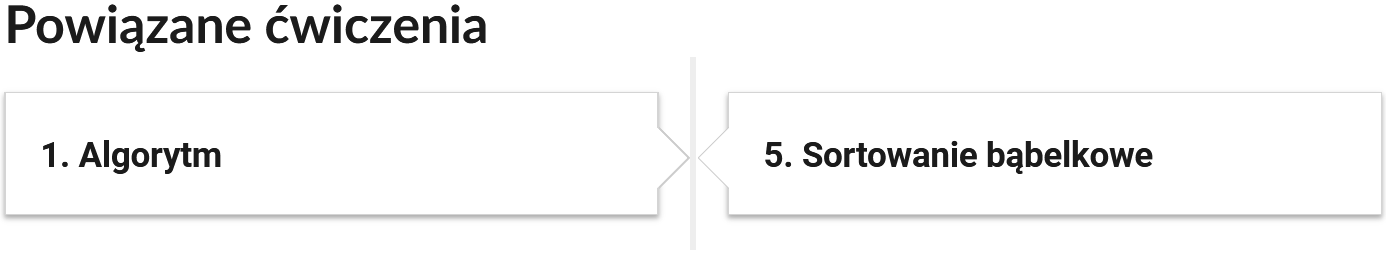 Widok przykładowych przycisków ćwiczeń powiązanych z danym multimedium. Każdy z przycisków ma formę prostokątnego panelu. Panel opatrzony jest numerem oraz tytułem.