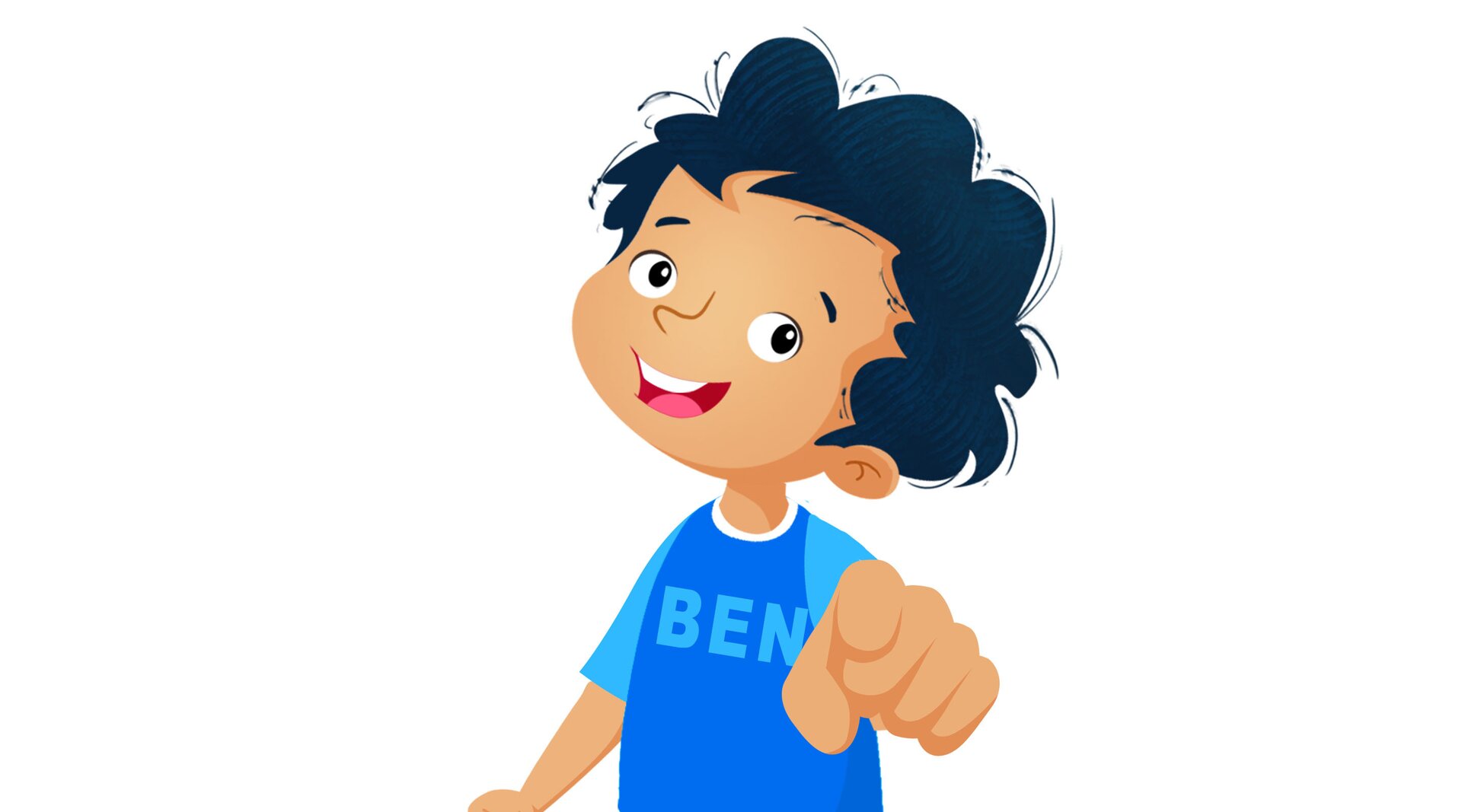 Na ilustracji znajduje się chłopiec.To Ben.