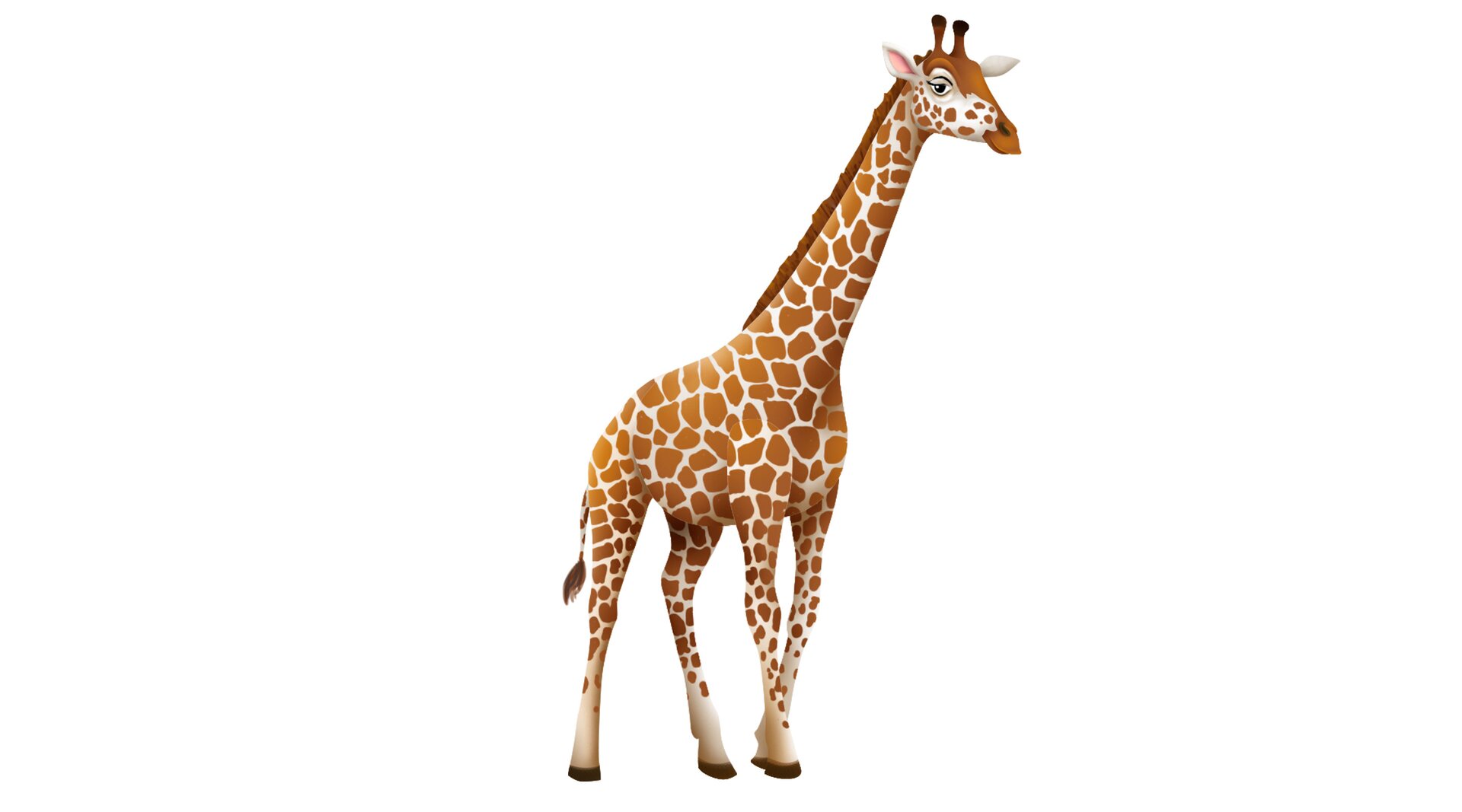 Ilustracja przedstawia żyrafę. 