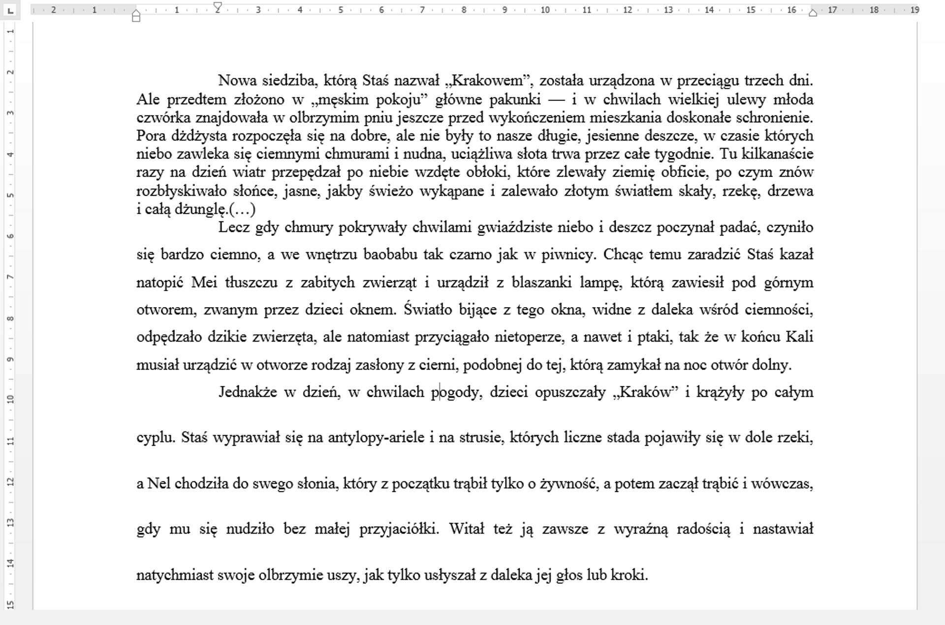 Zrzut dokumentu tekstowego z przykładowym rozwiązaniem