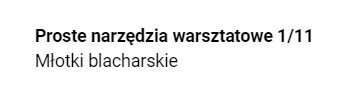 Na grafice ukazana jest fragment, na którym znajduje się  nazwa wyświetlanych narzędzi wraz z numeracją. 