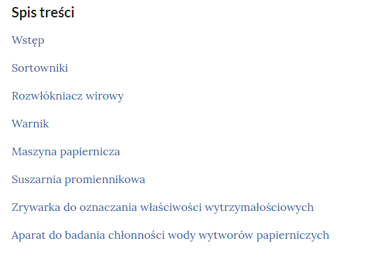 Przykładowy wygląd spisu treści