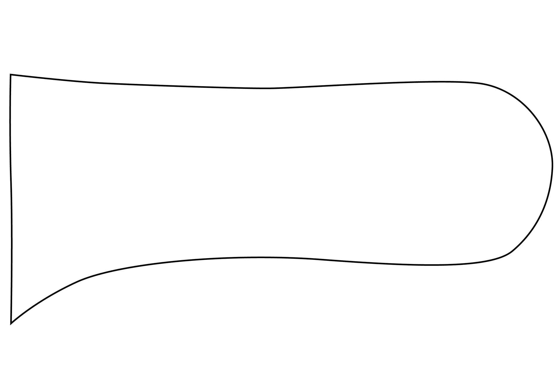 Grafika przedstawia podłużny kształt przypominający odwróconą bokiem literę u z zamkniętym spodem.