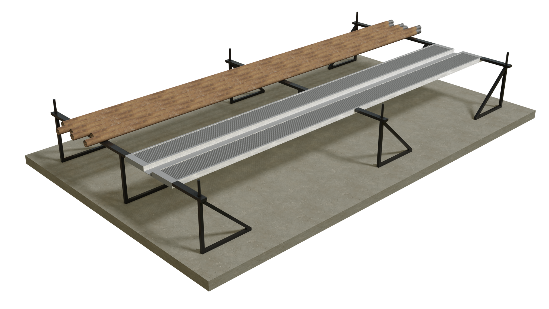 Rampa na rury wydobywcze.