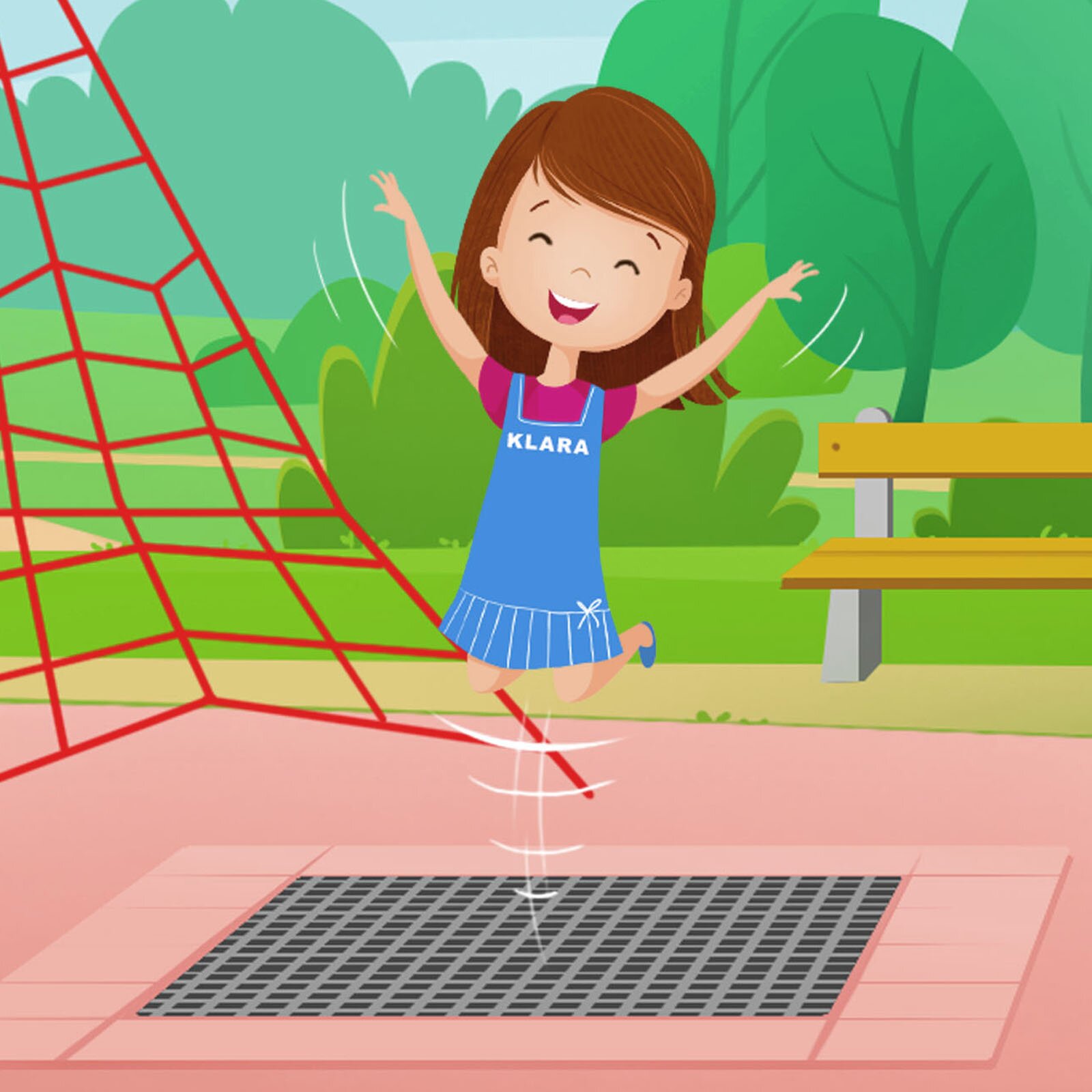 Ilustracja przedstawia Klarę, która podskakuje. 