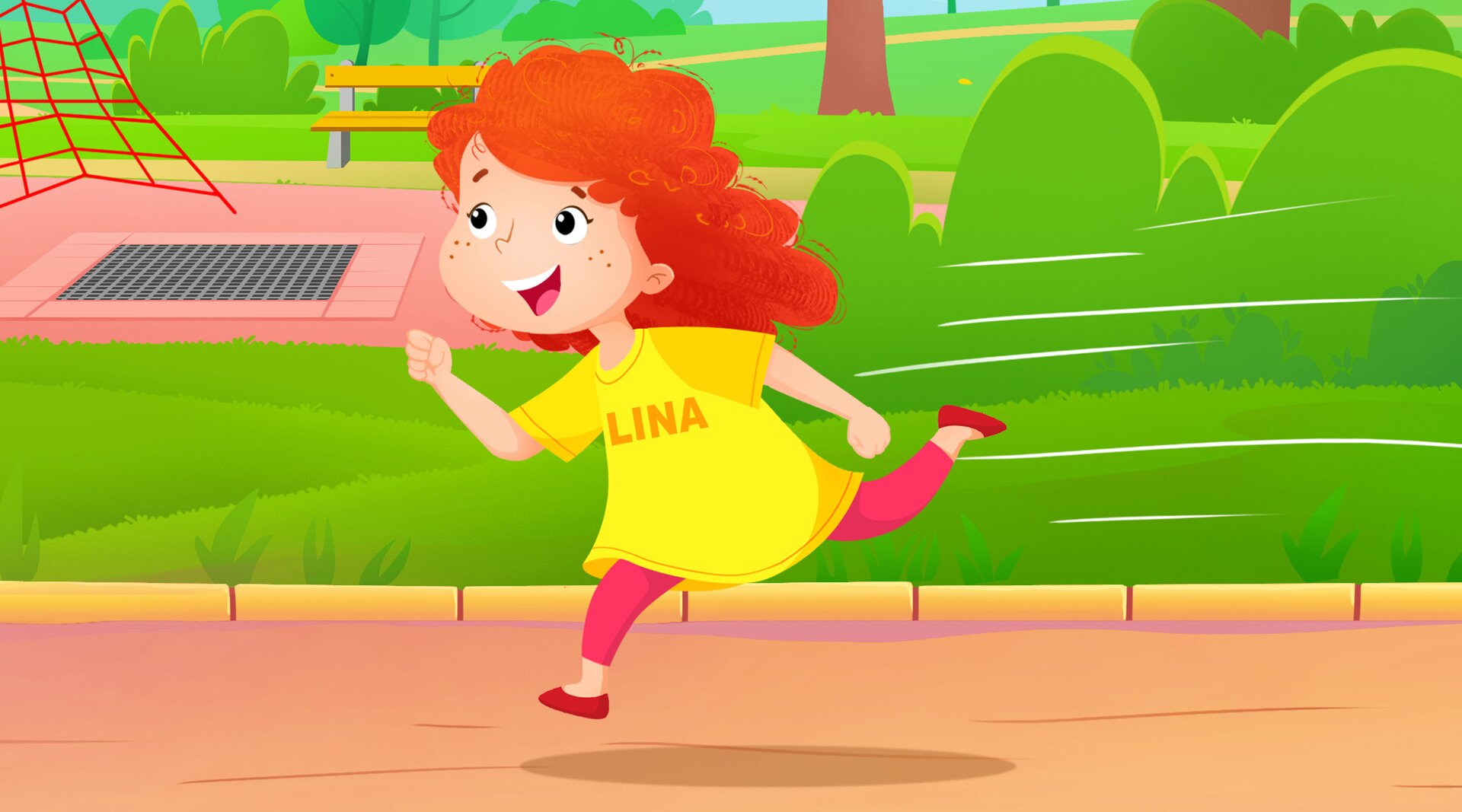 Na ilustracji znajduje się biegnąca Lina.