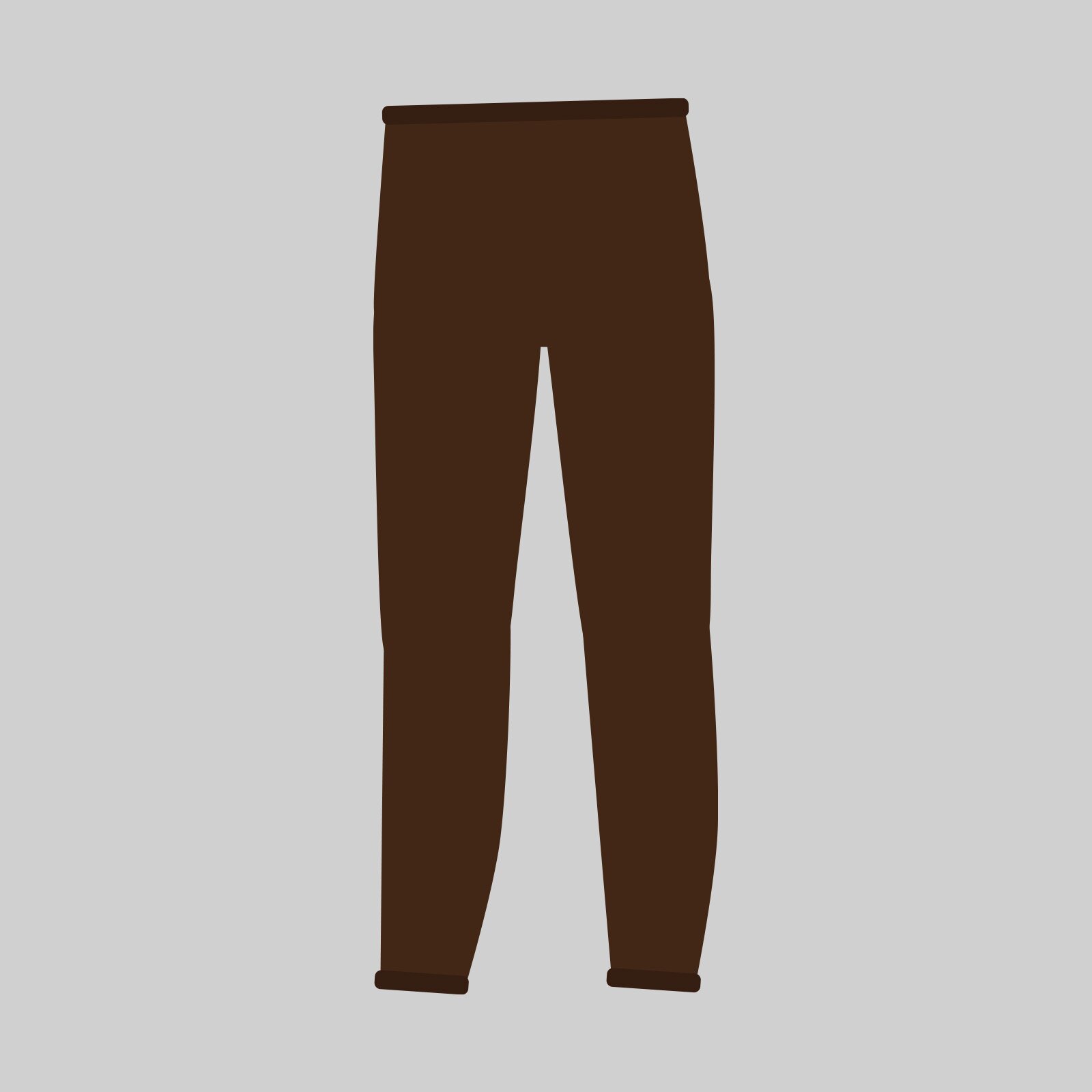 Ilustracja przedstawia brązowe spodnie.