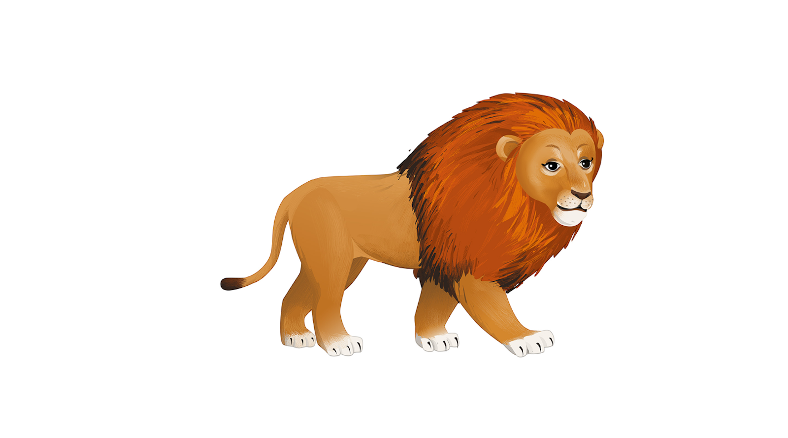 Ilustracja przedstawia lwa.