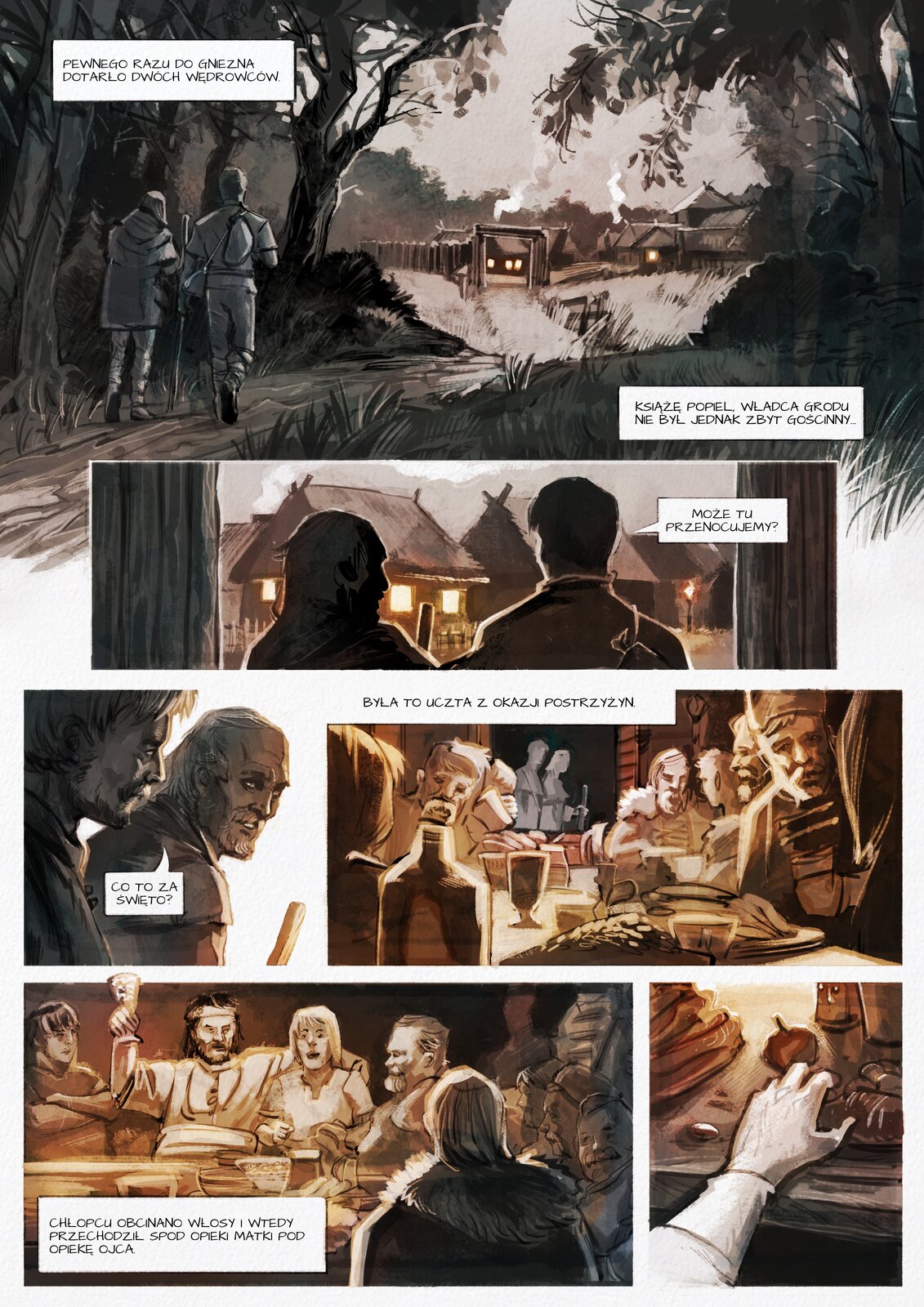 Komiks - Legenda o Piaście i Popielu.
