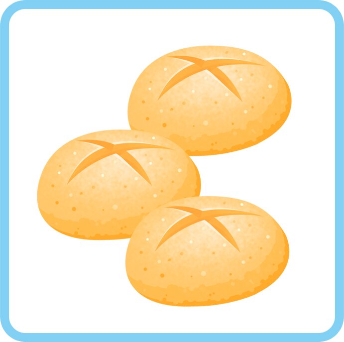 Ilustracja przedstawia bułki.