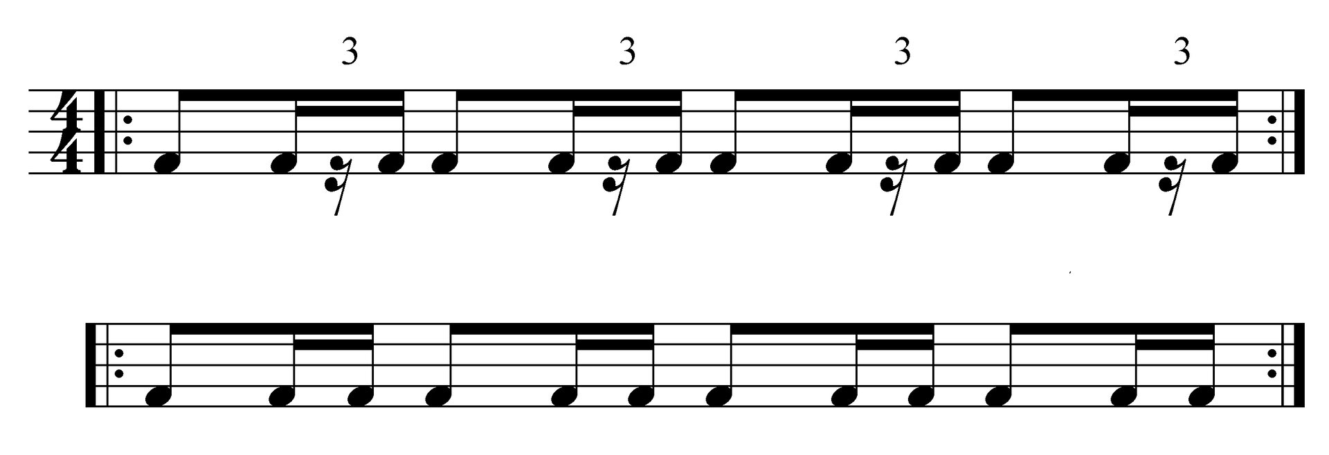 Fotografia przedstawia wzór rytmiczny swinga w odniesieniu do wzorców klasycznych.
