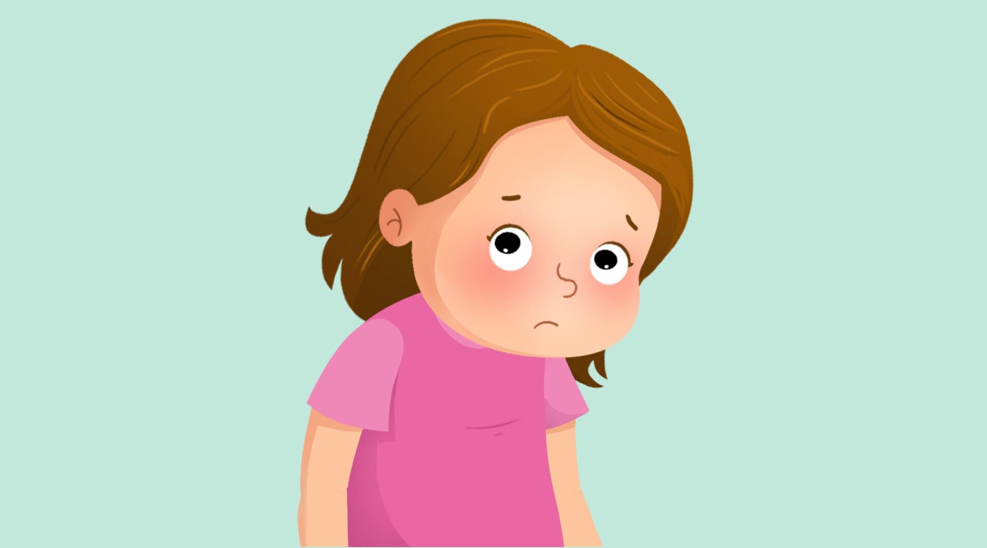 Na ilustracji znajduje się chora dziewczynka.