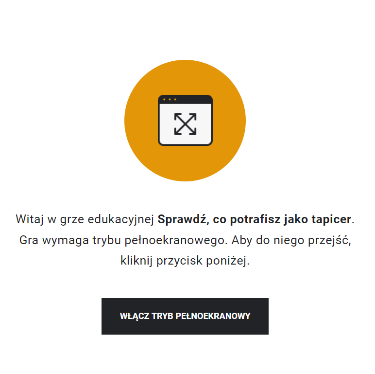 Widok ekranu gry edukacyjnej