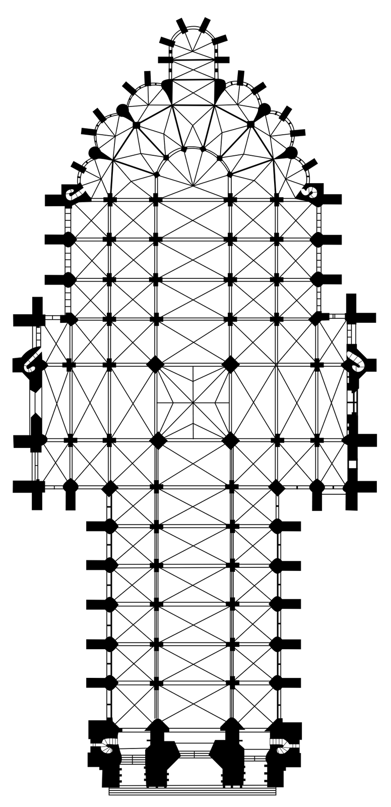 Ilustracja przedstawia plan katedry w Amiens.