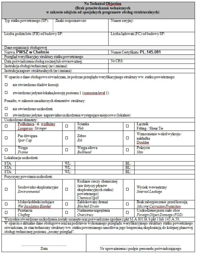 Brak przeciwwskazań technicznych