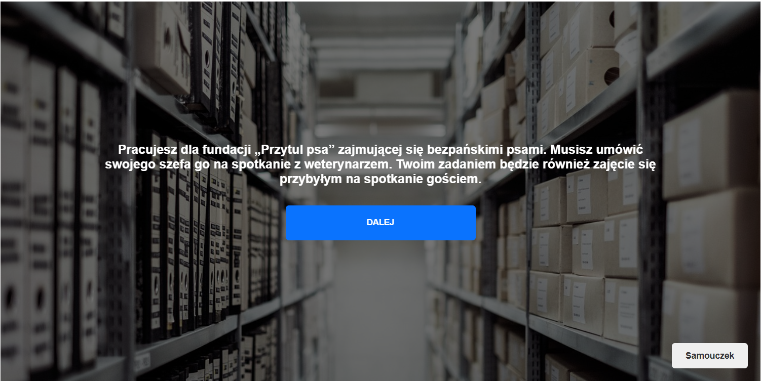 Widok ekranu gry wcielanie się w rolę