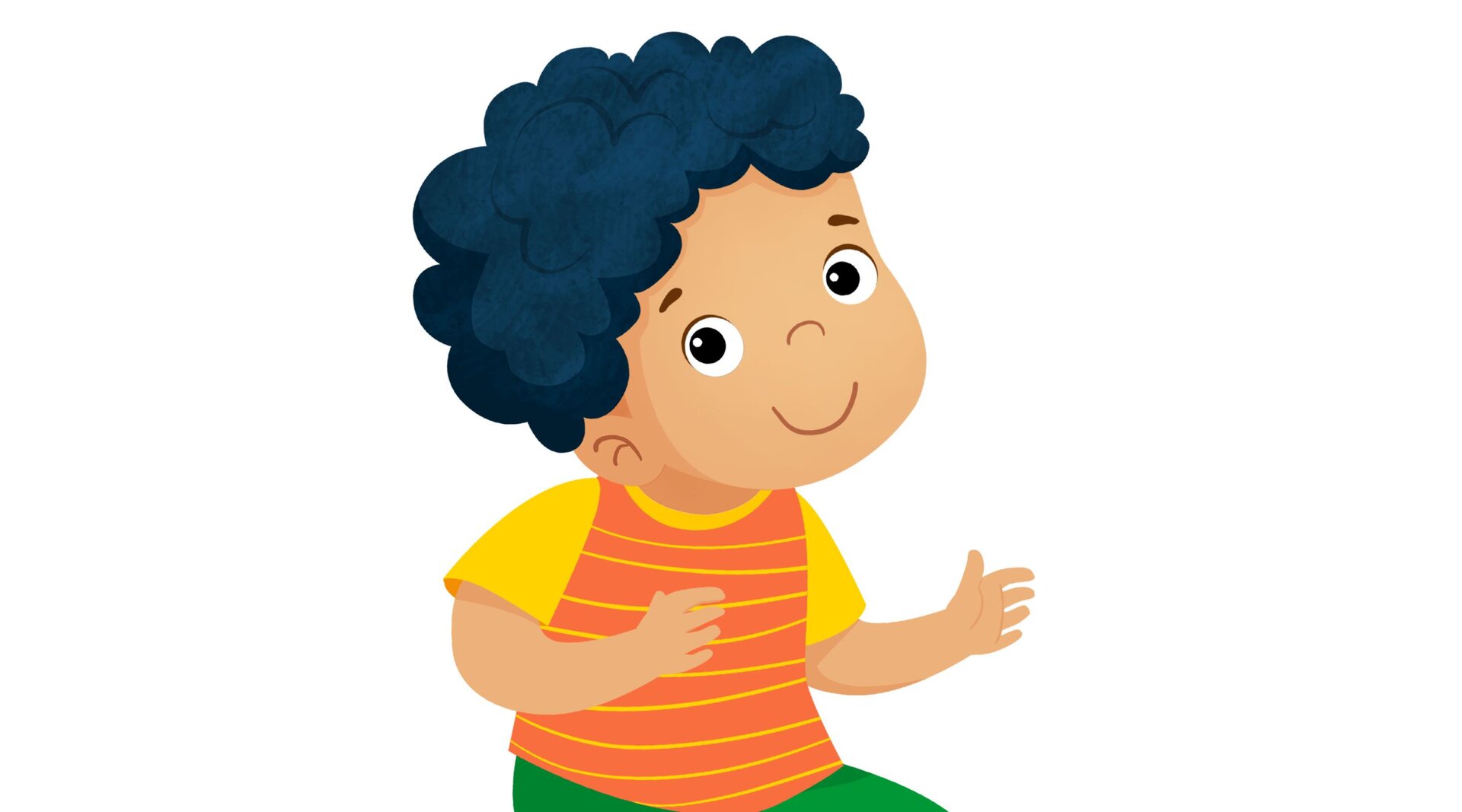 Na ilustracji znajduje się mały chłopiec.