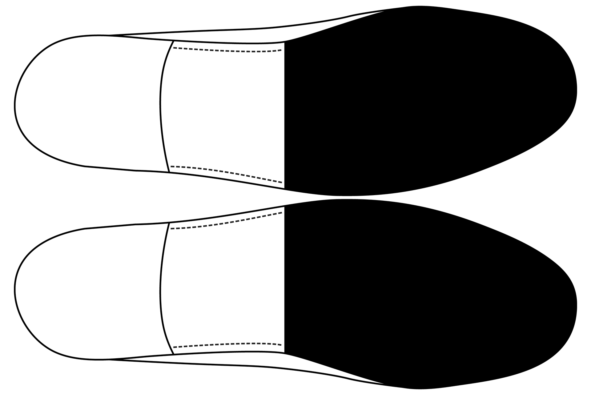 Grafika przedstawia dwie podeszwy widziane od spodu.