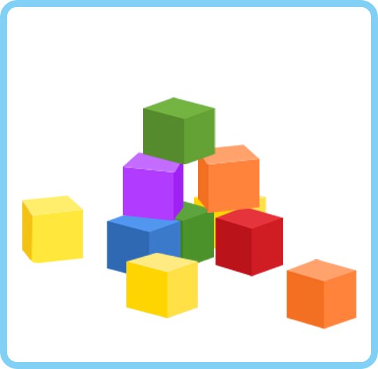 Ilustracja przedstawia kolorowe klocki.