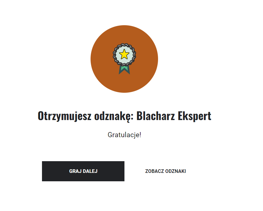 Przykładowa odznaka w grze