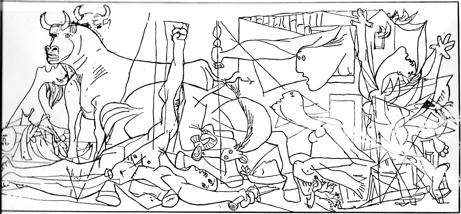 Rysunek przygotowawczy do „Guerniki” autorstwa Pablo Picasso przedstawia szkic finalnej wersji dzieła. Szkic zawiera te same cechy i postacie co ostateczna wersja już opisywanej Guerniki. 