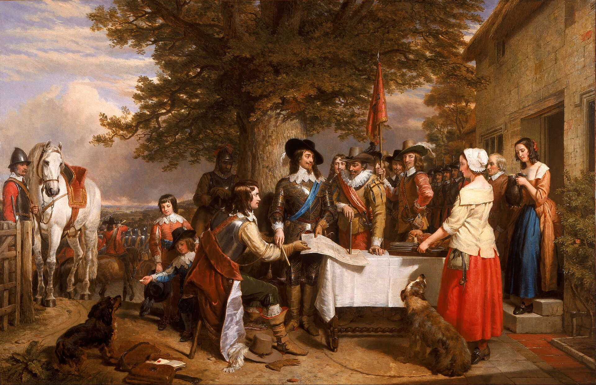 Karol I Karol I podczas pierwszej bitwy po ucieczce króla z Londynu, starcie to rozpoczynało angielską wojnę domową. Źródło: Charles Landseer, Karol I, 1845, olej na płótnie, domena publiczna.