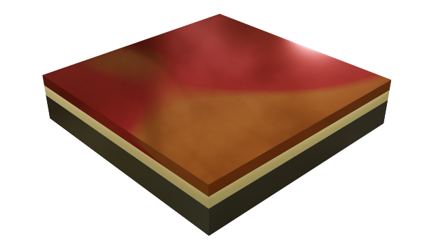 Na grafice przedstawiona została powłoka lakiernicza, jako trzecia warstwa pomalowana na karoserii i warstwie bazy.