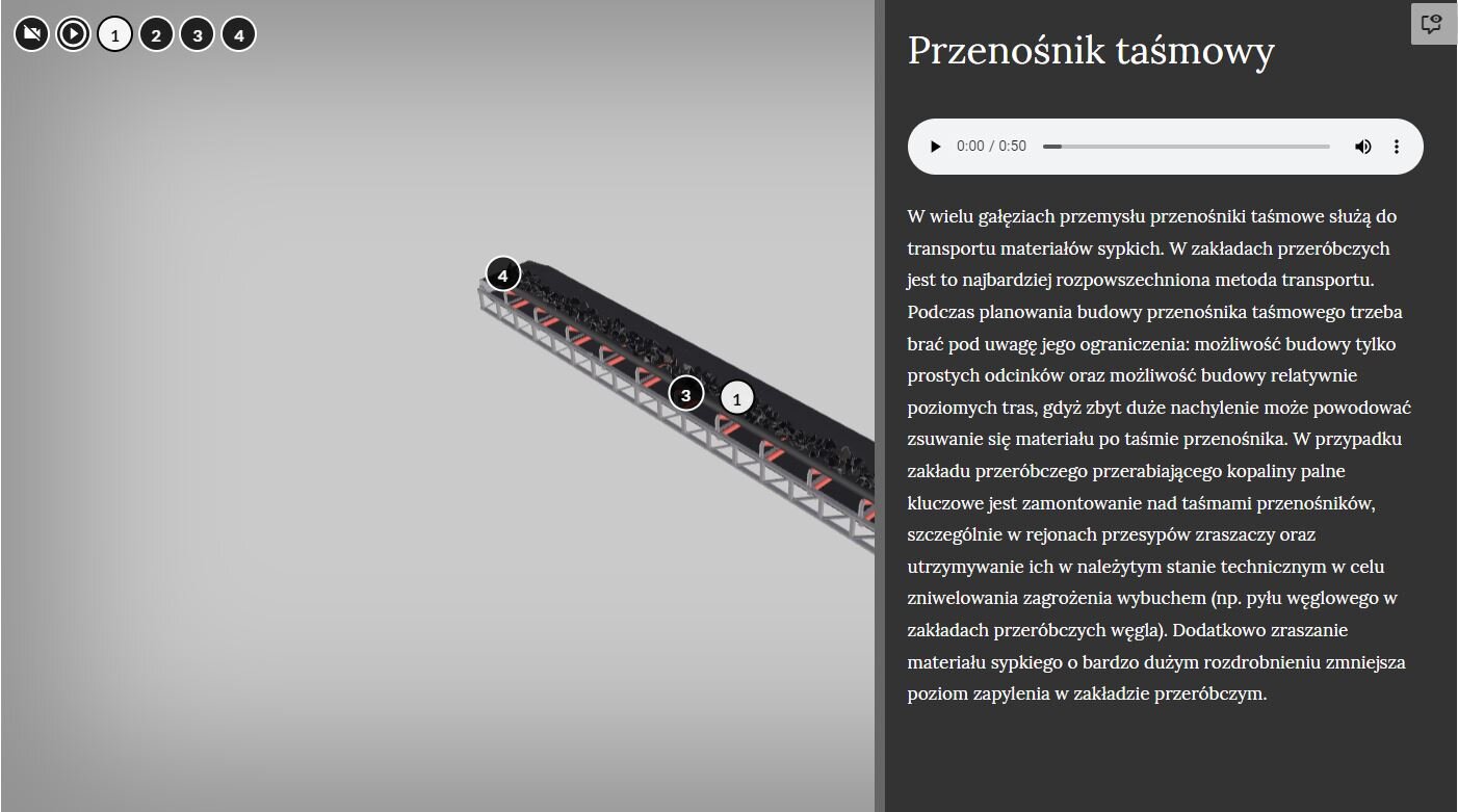 Przykładowy widok modelu z wyświetlonym opisem