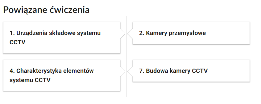 Widok przykładowego przycisku ćwiczeń powiązanych z danym multimedium