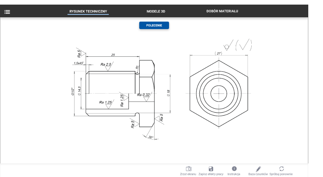 Przycisk Polecenie - do zapoznania się z trescią zadania