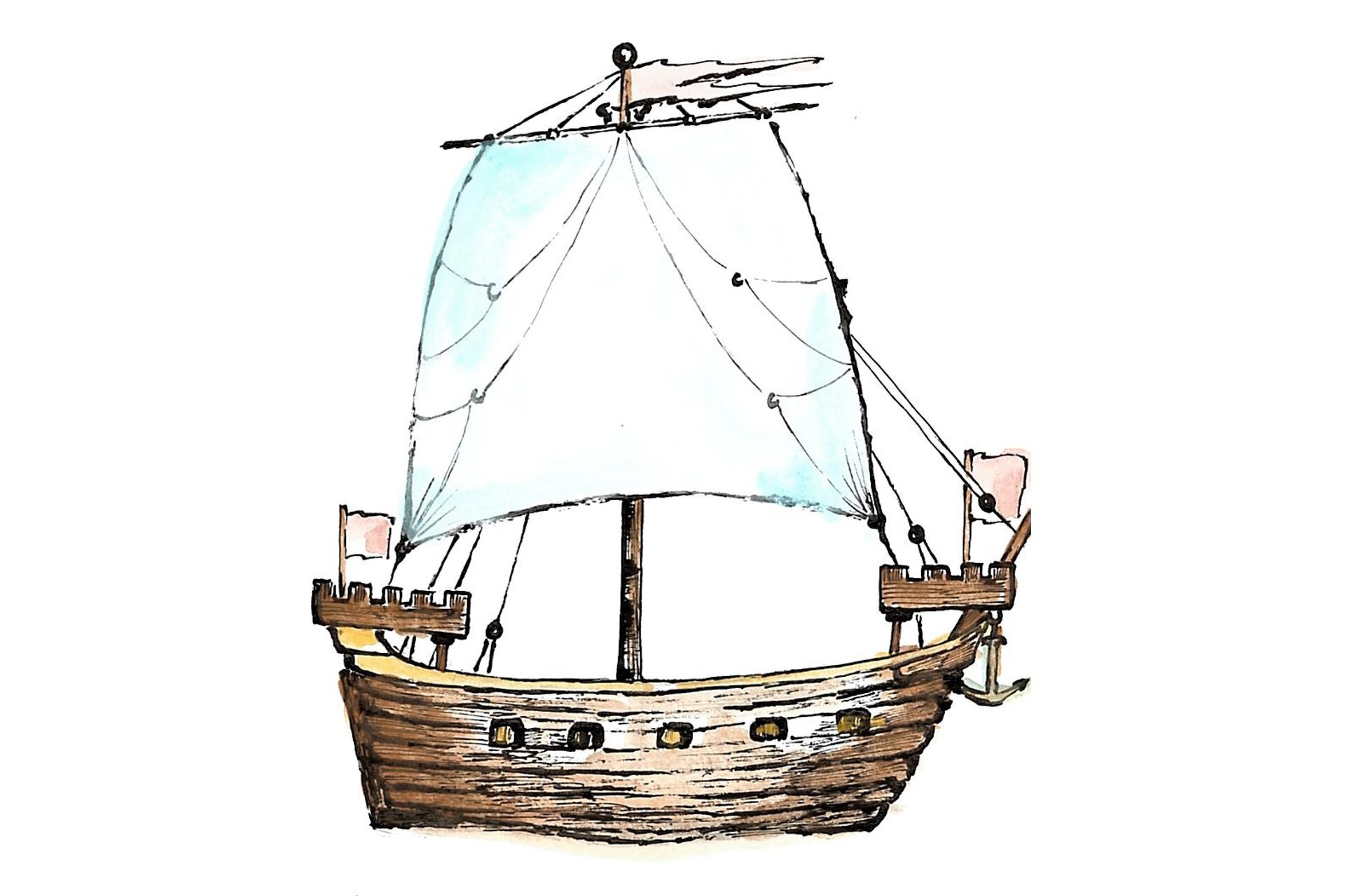 Rysunek łodzi z północnej Europy.