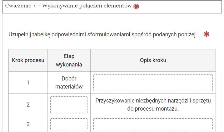 Widok przykładowego zadania