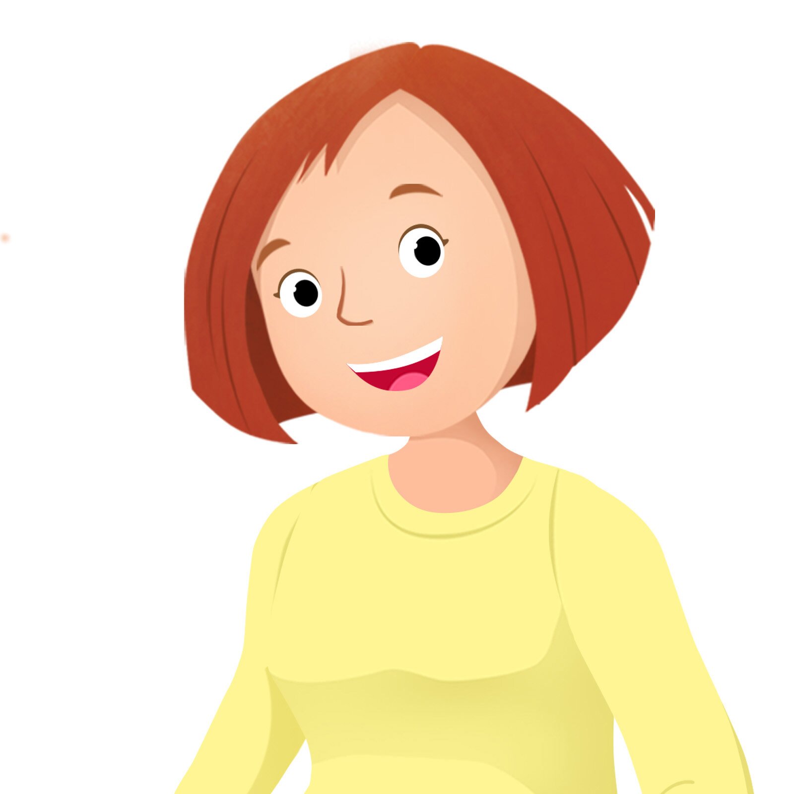 Ilustracja przedstawia uśmiechniętą nauczycielkę. 