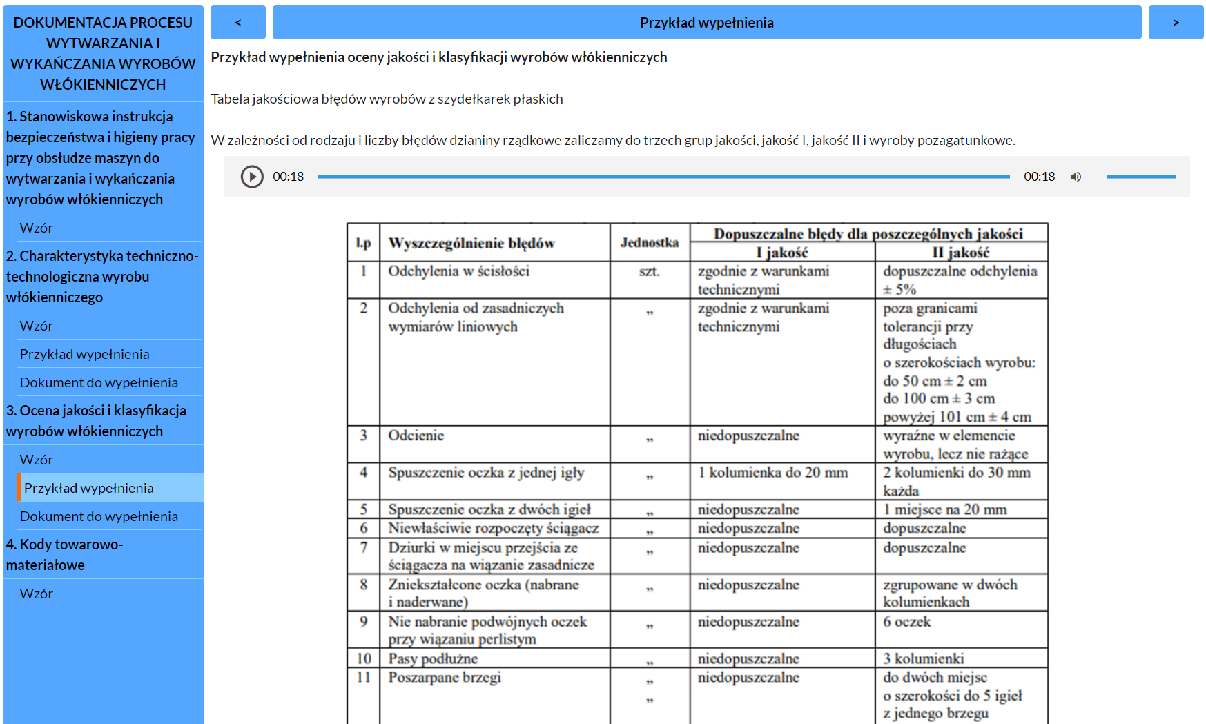Widok ogólny przykładu wypełnienia dokumentu