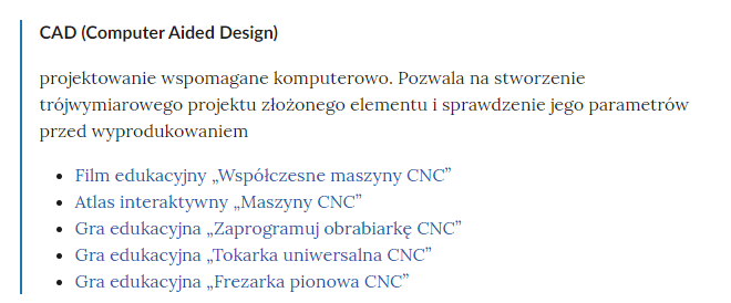 Przykładowy widok pojęć w słowniku. Zaprezentowane jest przykładowe hasło ze słownika wraz z definicją i odnośnikami.