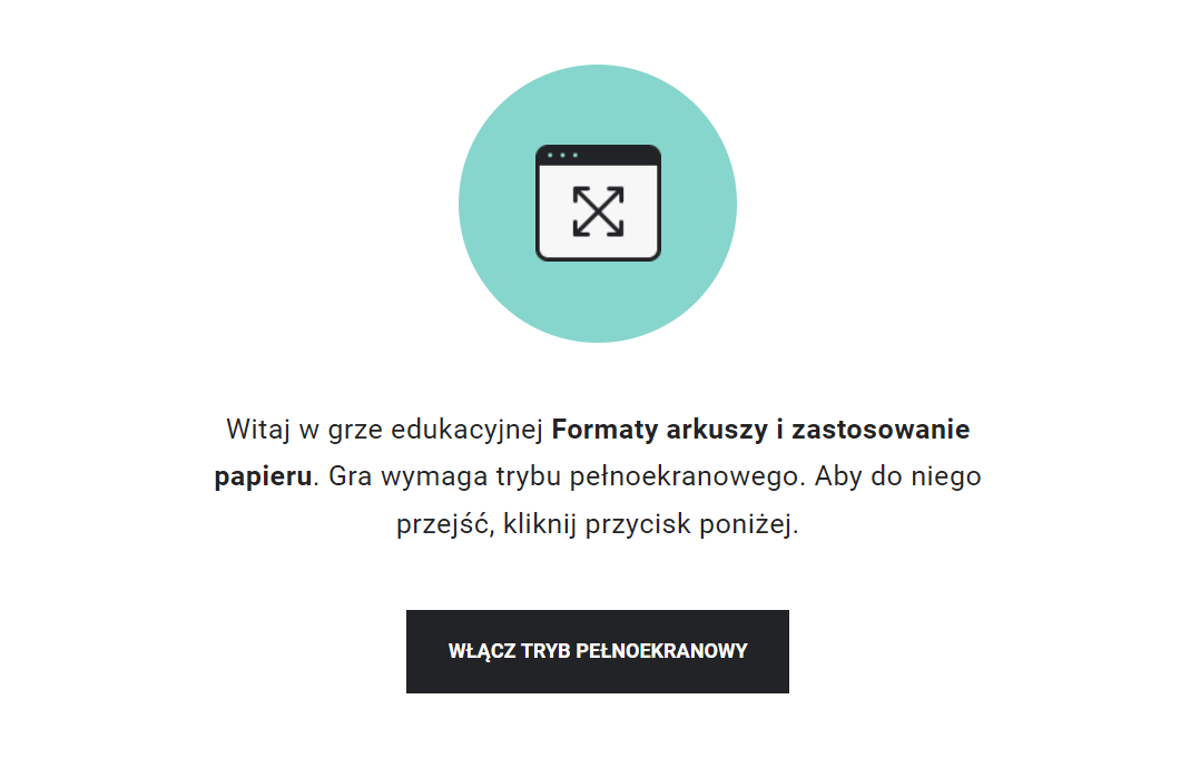 Widok ekranu gry edukacyjnej