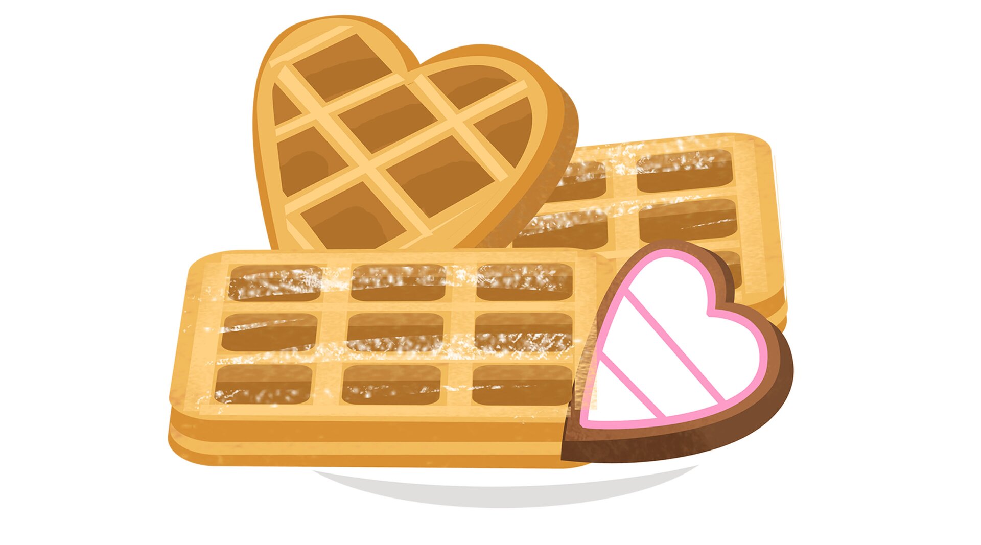 Na ilustracji znajdują się gofry.
