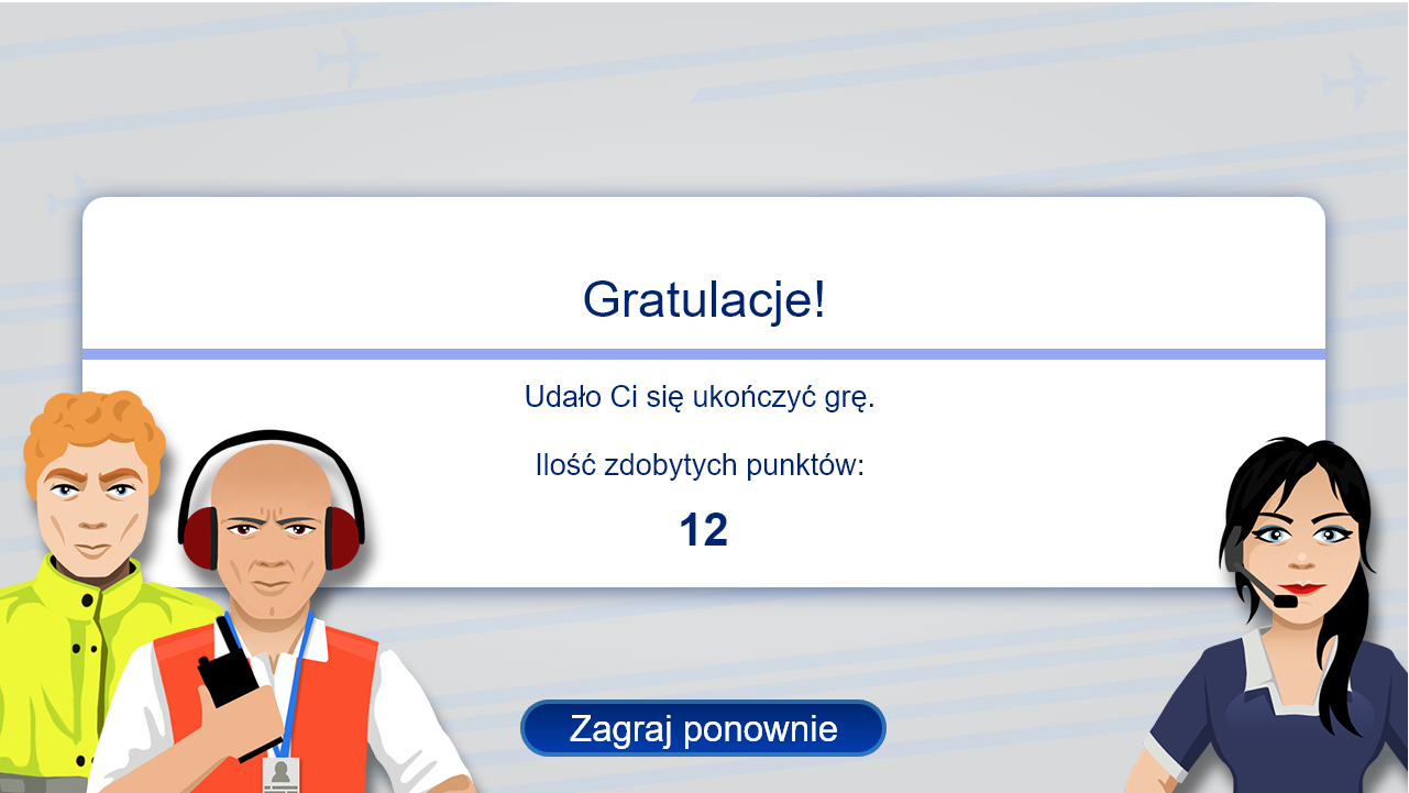 Przykładowy ekran końcowy w grze