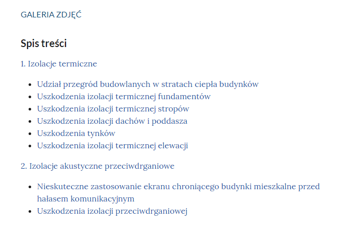 Przykładowy wygląd spisu treści