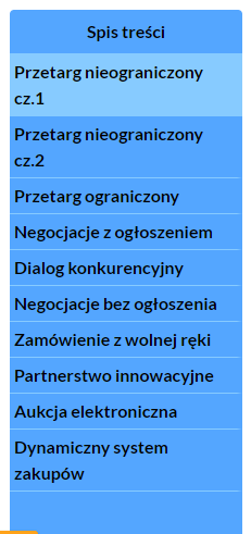 Przykładowy widok spisu treści