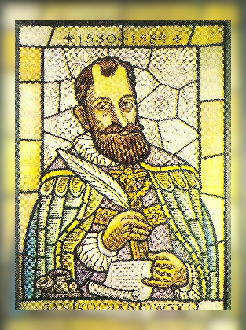 Obraz przedstawia postać brodatego mężczyzny w sile wieku. Poeta ubrany jest w szubę ze spiczastym kołnierzem, spod brody i kołnierza wystaje mu niewielka kryza. W lewej ręce trzyma zwój papieru, w prawej gęsie pióro. Na górze obrazu daty: 1530 – 1584.