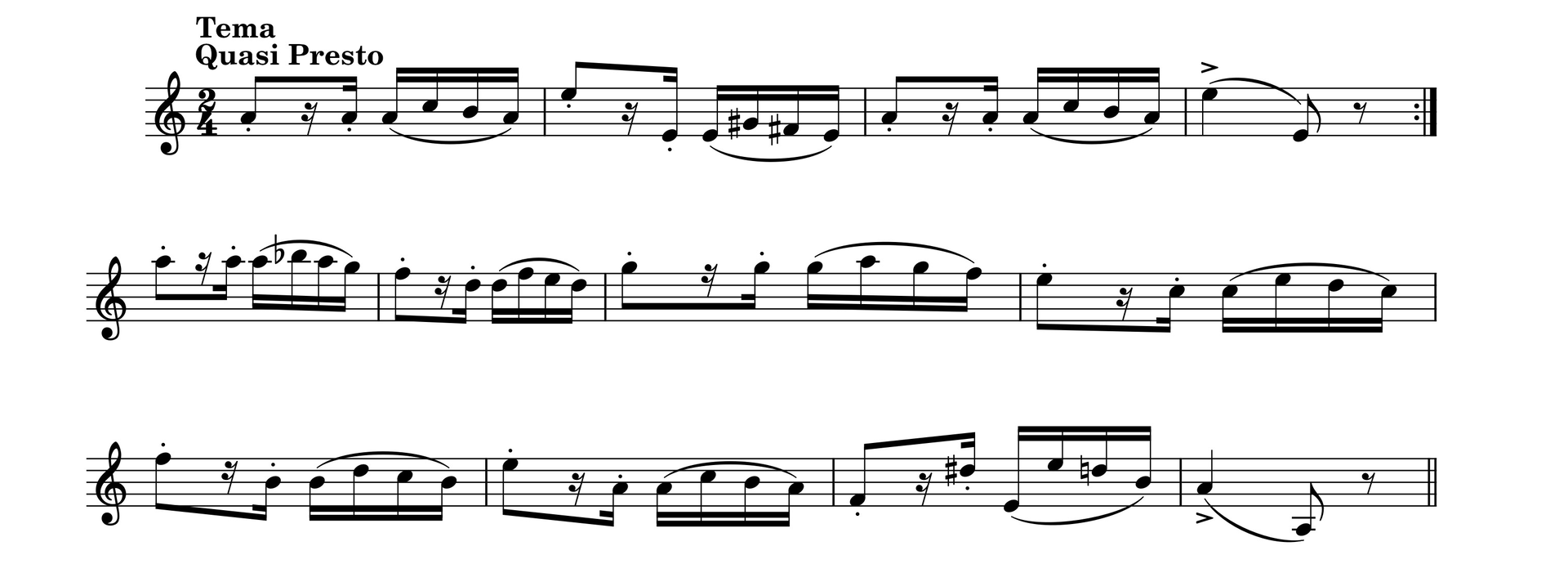 Przykład numer 1 - fragment partytury utworu do analizy.