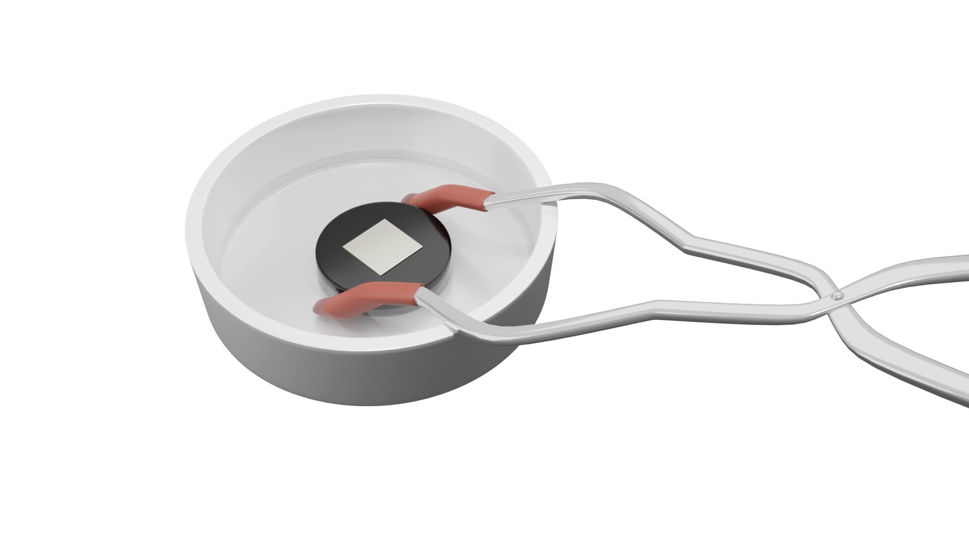 Trawienie próbki w odczynniku przy użyciu szczypiec