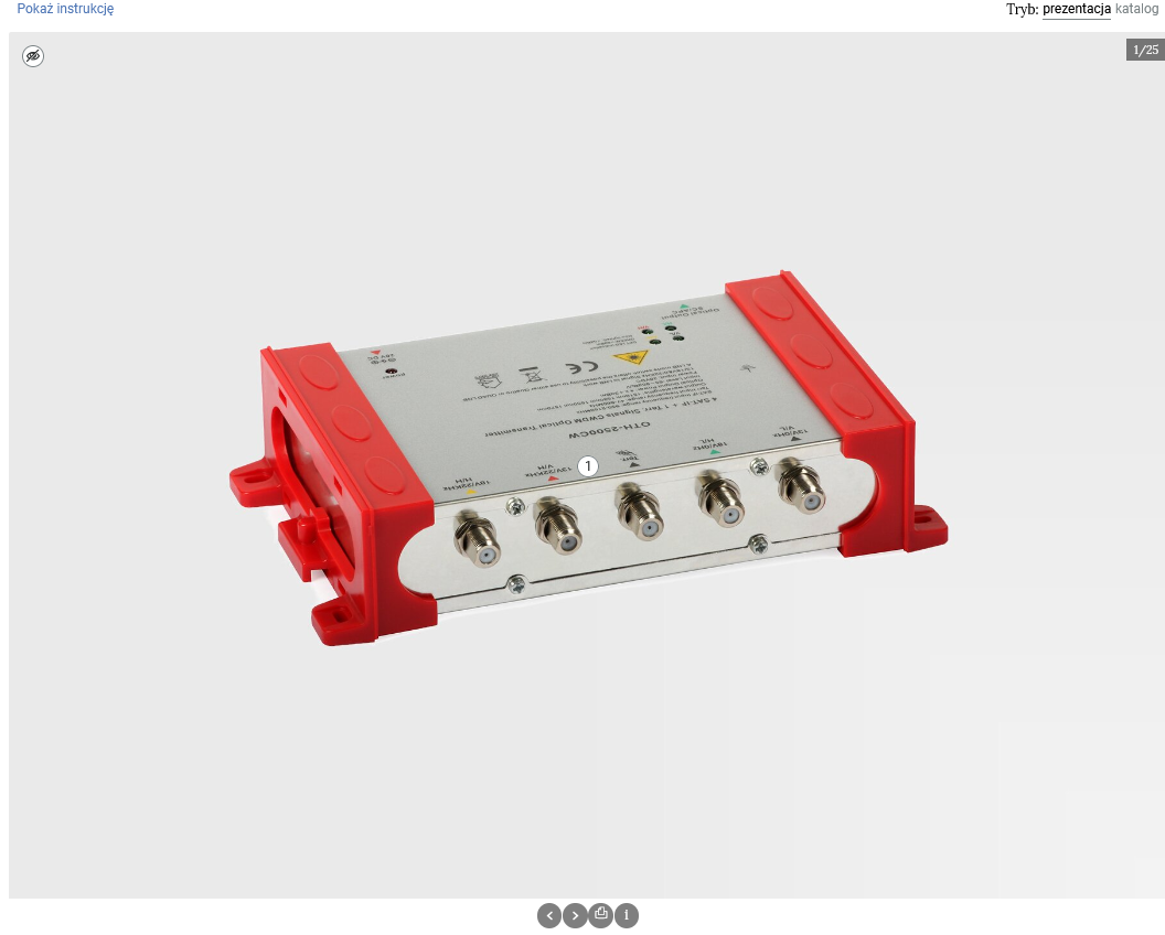 Ilustracja przedstawia przykładowy widok jednej grafik z katalogu galerii. Na grafice znajduje się okrągły punktor z cyfrą jeden.