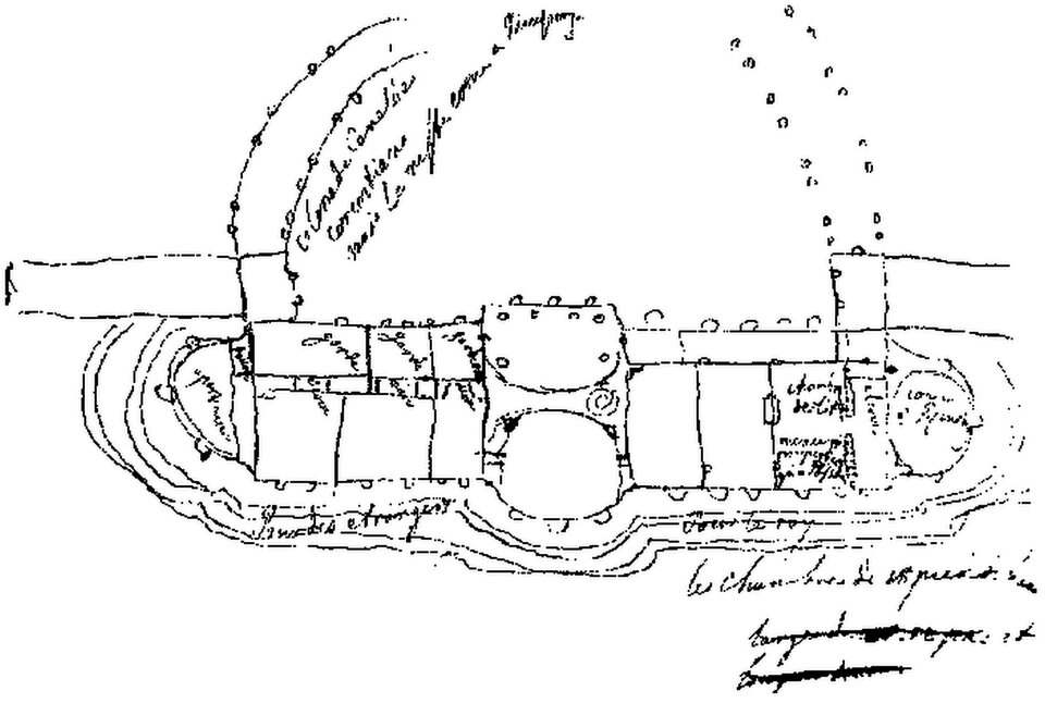 Poczdam, pałac Sanssouci, szkic Fryderyka II