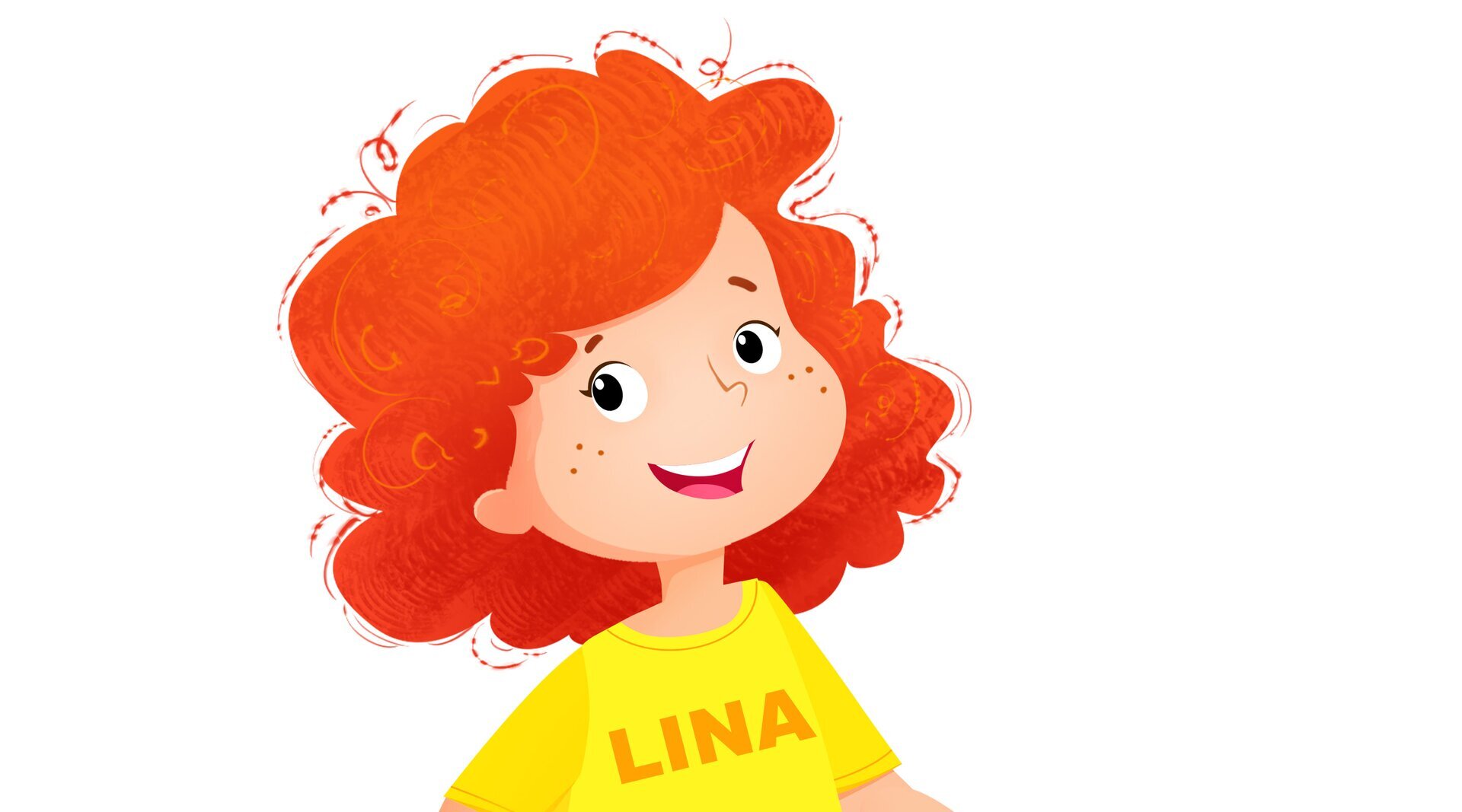 Ilustracja przedstawia dziewczynkę o imieniu Lina.