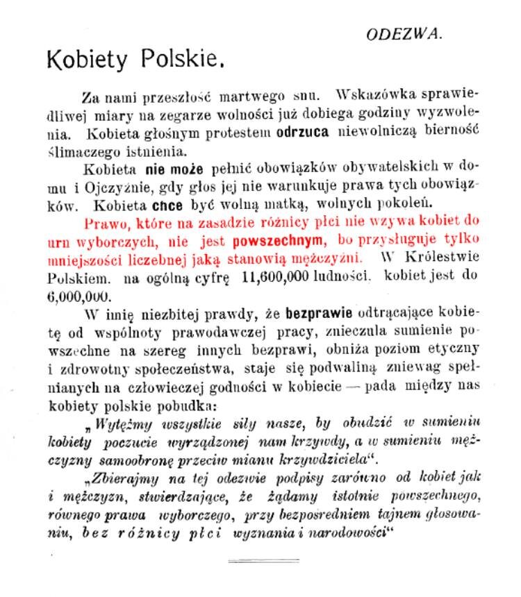 Fotografia przedstawiająca proklamację feministek z grupy czasopisma "Ster".