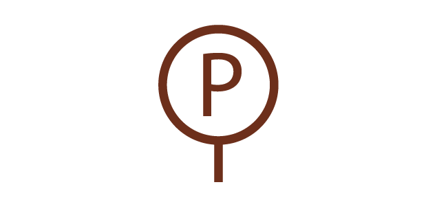 Grafika przedstawia symbol manometru. Składa się on z okręgu, w którym jest litera P oraz pionowej linii pod okręgiem.
