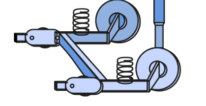 Ilustracja przedstawia belkę skrętną. Jest to rodzaj zawieszenia tylnego, które charakteryzuje się prostotą i kompaktową konstrukcją opartą na sztywnej belce łączącej obydwa koła. Belka jest oparta  na dwóch wahaczach wzdłużnych przyspawanych do belki, natomiast do nadwozia są one przymocowane dzięki dużym przegubom elastycznym. W skład tego układu wchodzą także amortyzatory oraz sprężyny przymocowane do wahaczy